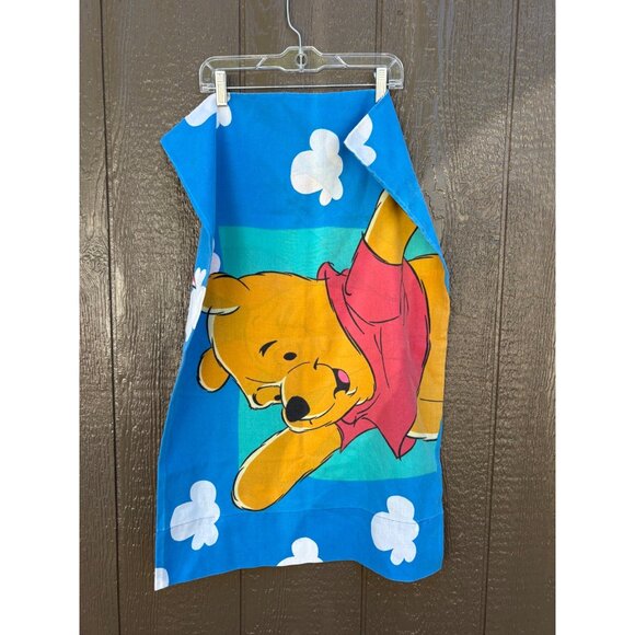 Vintage Disney Winnie The Pooh & Piglet Blue Cotton Pillowcase Double-sided - Picture 1 of 4